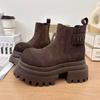 2026 Nuovi Scarpe Basse Stivali alla Caviglia Donna Camoscio Piattaforma Casual Scarpe Sportive Camminata Nuovi Stivali Invernali Accoglienti Moda Chelsea Stivali da Donna