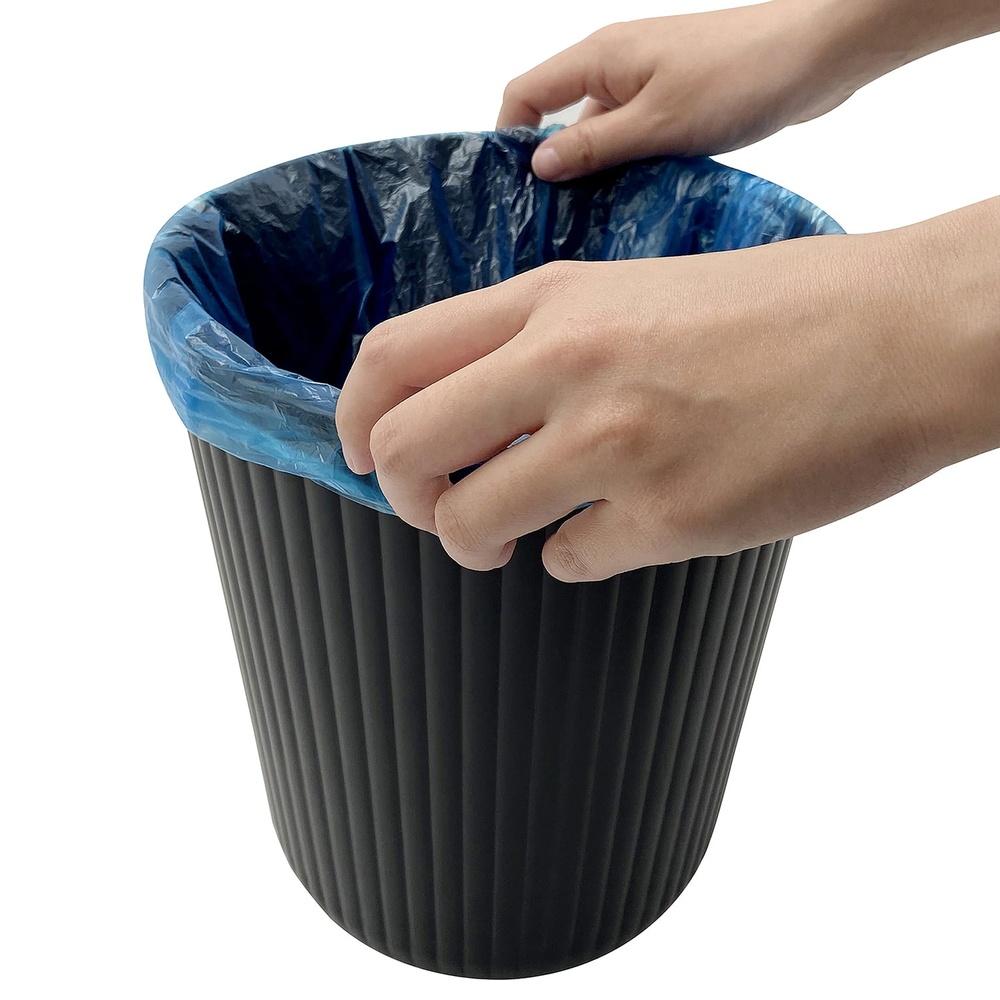 64 Gallon Plastic Ribbed Wastebasket Indoor Trash Can Durable Easy Clean Compact Design Home Office Bathroom