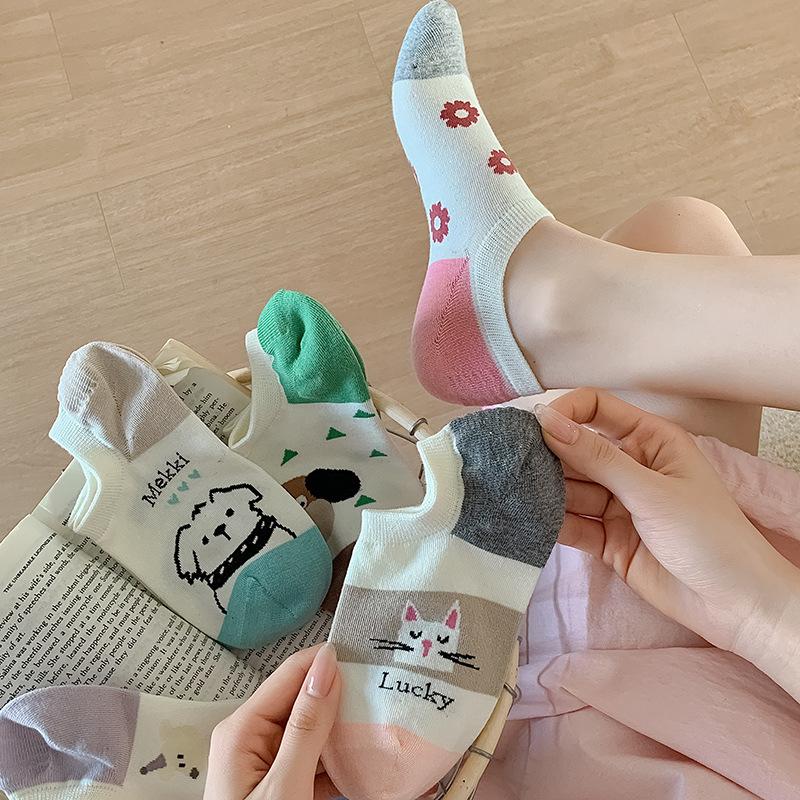 Women's New Summer Breathable Sweat Absorbing Silicone Anti Drop Heel Shallow Mouth Invisible Socks