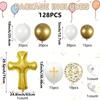 128PCS First Communion and Baptism Party Decoration Kit Cross Foil Balloons Are Used To Celebrate The First Communion with God