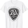 Guitar Pick Jesus Christian Music Guitarist Pastor Retro T-Shirt