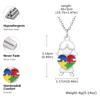 Collana Consapevolezza Autismo, Cuore Puzzle in Acciaio Inossidabile Forma Bambino Ragazza Autismo Ciondolo, Gioielli Regali Consapevolezza