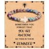 Emperor Stone Pink Zebra Beaded Bracelet with Cross Charm