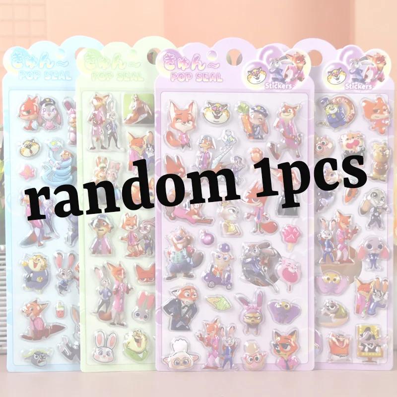 Zootopia 2 3D Jelly Sticker Disneys Gary Judith Nick Anime Stationery Kids Notebook Crystal Paster Decoration Children Toys Gift