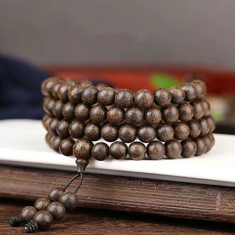 Authentic Agarwood & Sandalwood Buddhist Beads Bracelet for Men & Women - True Natural Old Material Collection