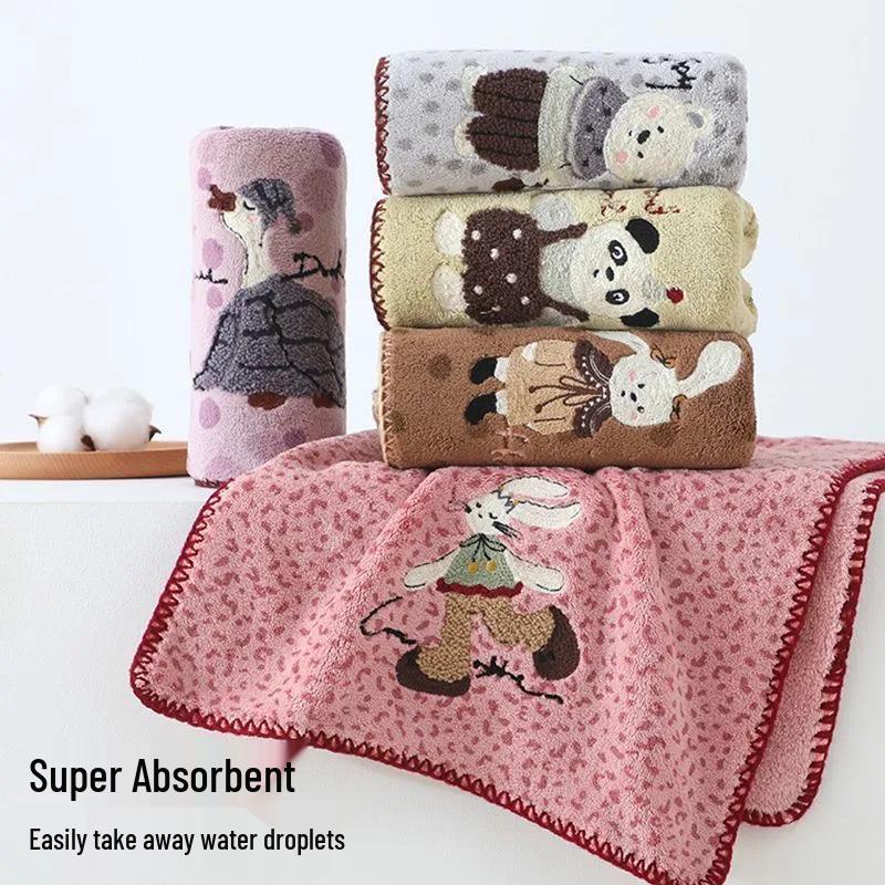 Thick Coral Fleece Face Towel - Soft, Absorbent & Quick-Drying for Couples