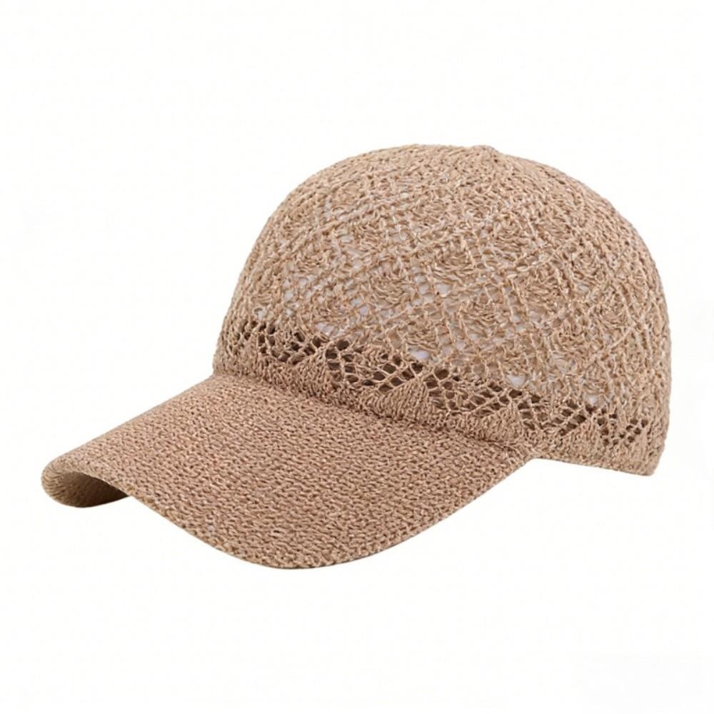 Hollow Thin Baseball Cap Adjustable Mesh Breathable Sun Protection Hat Lightweight Solid Color Casual Cap Travel Vacation хаки
