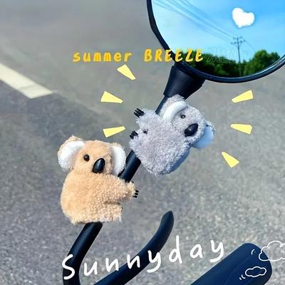 1/2 Stück Niedlicher Koala Auto Dekoration Auto Rückspiegel Kontrollbildschirm Dekoration Sonnenblende Kartenhalter Geschenk Auto Zubehör