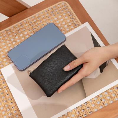 Cartera delgada de color sólido Cartera minimalista de moda portátil Monedero Estuche para dinero