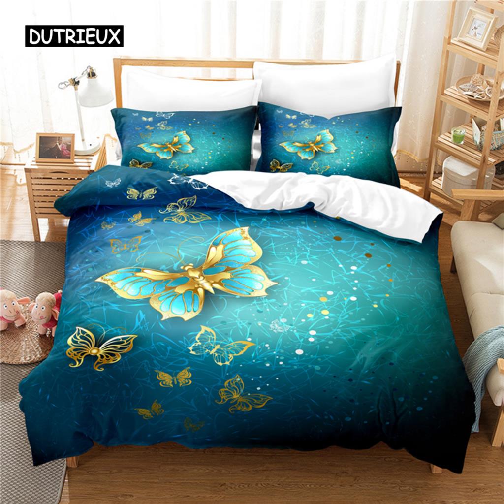 Pretty Butterfly Bedding Set Duvet Cover Set 3d Bedding Digital Printing Bed Linen Queen Size Bedding Set Fashion Design