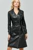 Trench Coat Lambskin Handmade Original Leather Formal Style Casual Stylish Black Women