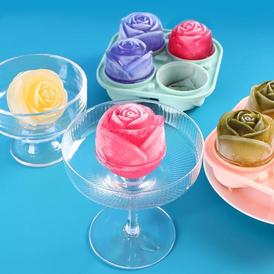 Rose Ice Cube Mold Food Grade Silicone Tray for Cocktails Whiskey Bourbon Easy Release BPA Free Ice Cube Maker