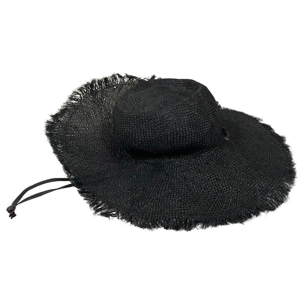 Used Good Condition KIJIMATAKAYUKI Natural Plant Kenma Grass Wide Brim Hat W-251353 Size 1 Black Ladies Old Clothes Used USED