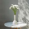 Raindrop White Ceramic Bud Vase 5.31 Inch - Set of 1 | Glossy White Decorative Bud Vase for Dried Flowers & Pampas Grass