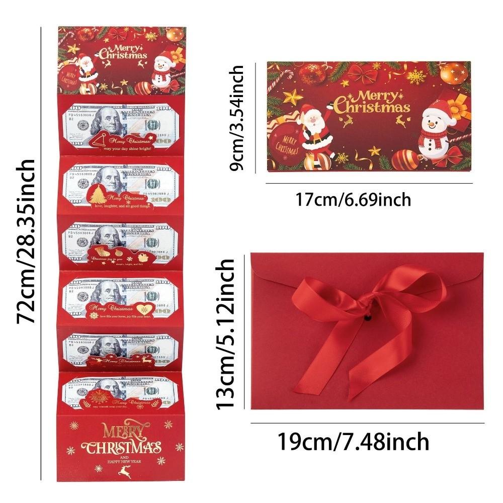6 Slots Christmas Surprise Money Holder Snowman Christmas Red Envelop