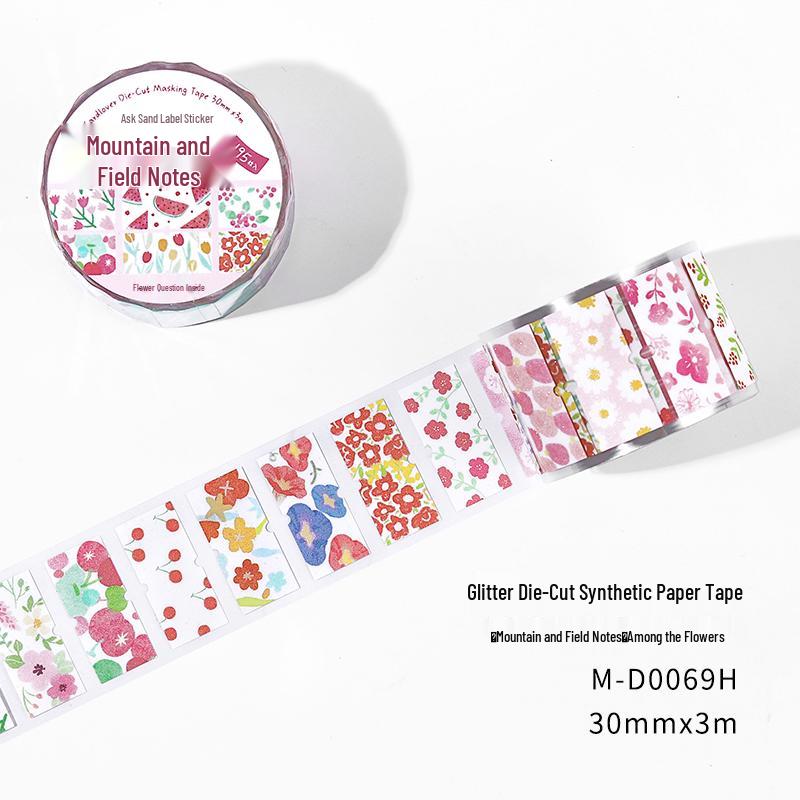 

Мрійлива блискуча стрічка та записник «Гірські дикі квіти» зі свіжими фруктово-квітковими наліпками