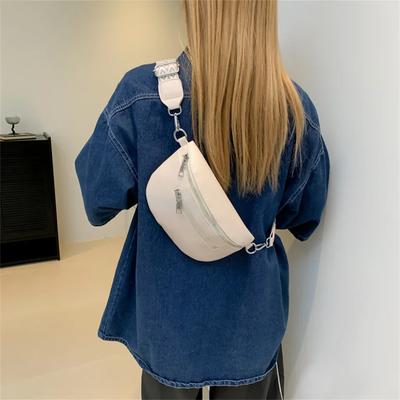 Women's Retro Leather PU Banana Sack Fanny Pack Chest Bags Waist Sling Crossbody Shoulder Bum Belt Half Moon Banana