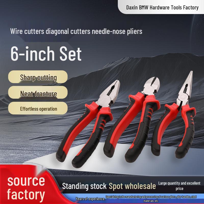 6-inch Multi-functional Needle-nose and Diagonal Cutting Pliers Set