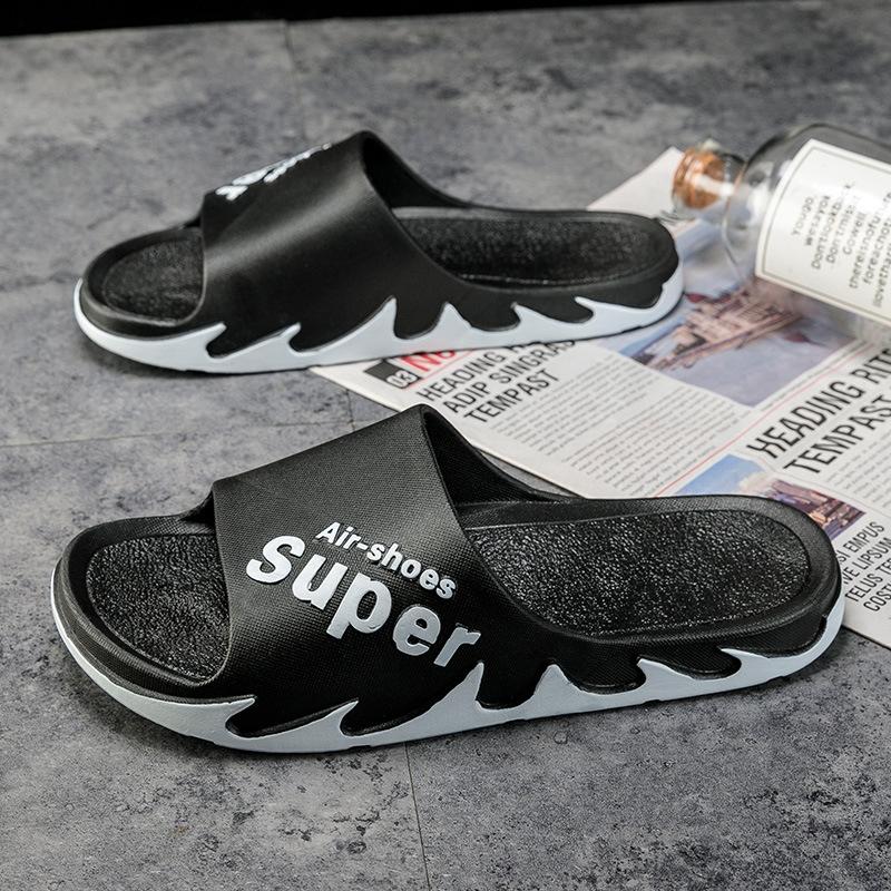 

2025 новые тапочки мужские летние пары могут носить толстые подошвы нескользящие и износостойкие модные классные тапочки женская обувь 44/45 чёрный