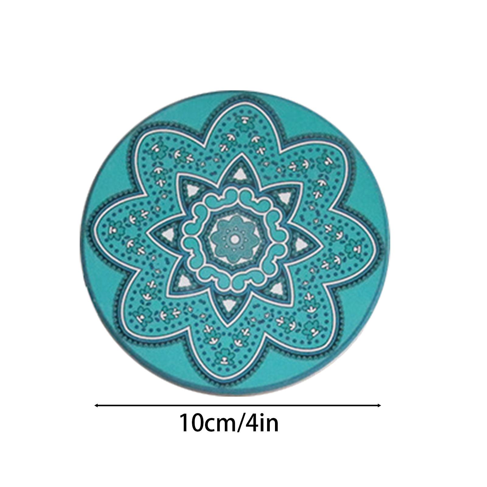 

6 шт./компл. цветная круглая керамическая подставка под кофейный напиток чай чашка коврик для столовых приборов праздничный креативный коврик для стола в виде мандалы украшение 10 см