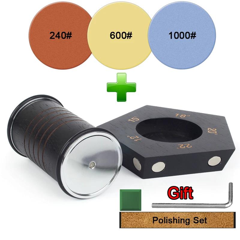 Rollers Sharpening Stone DIY Knife Sharpener Solid WoodKnives Grinding System 12/15/18/20/22° Bear Metals Diamond Whetstone Tool