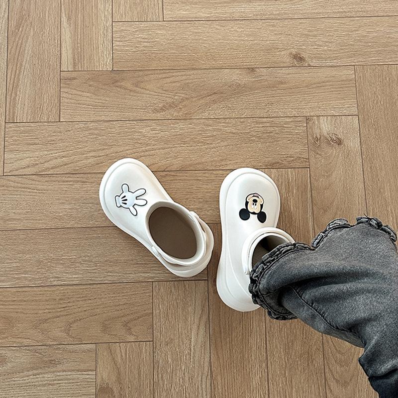 Cute cartoon Mickey solid color rain shoes women's 2025 summer new fashion outer wear adult rubber shoes non-slip rain boots