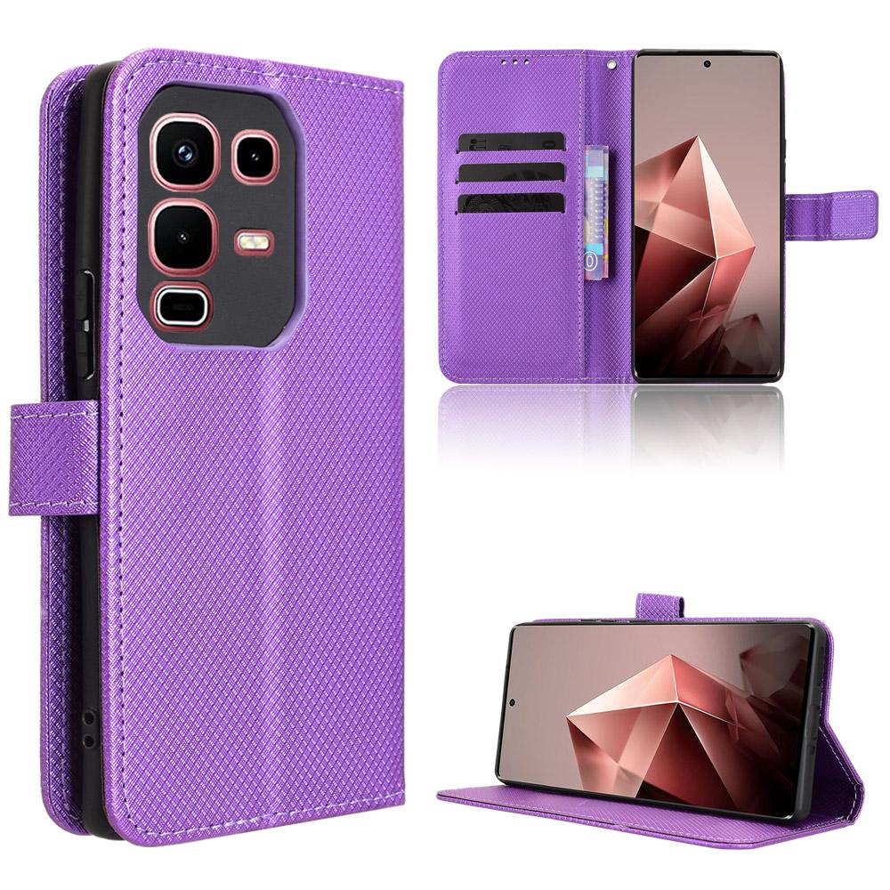 For Infinix Note 50s 5G Leather Wallet Case with Strap Diamond Texture Phone Cover