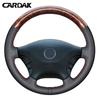 CARDAK DIY, piele artificială neagră, cusut manual, husă pentru volan de mașină pentru Mercedes Benz Vito 2010-2015 Viano W639 2006-2011