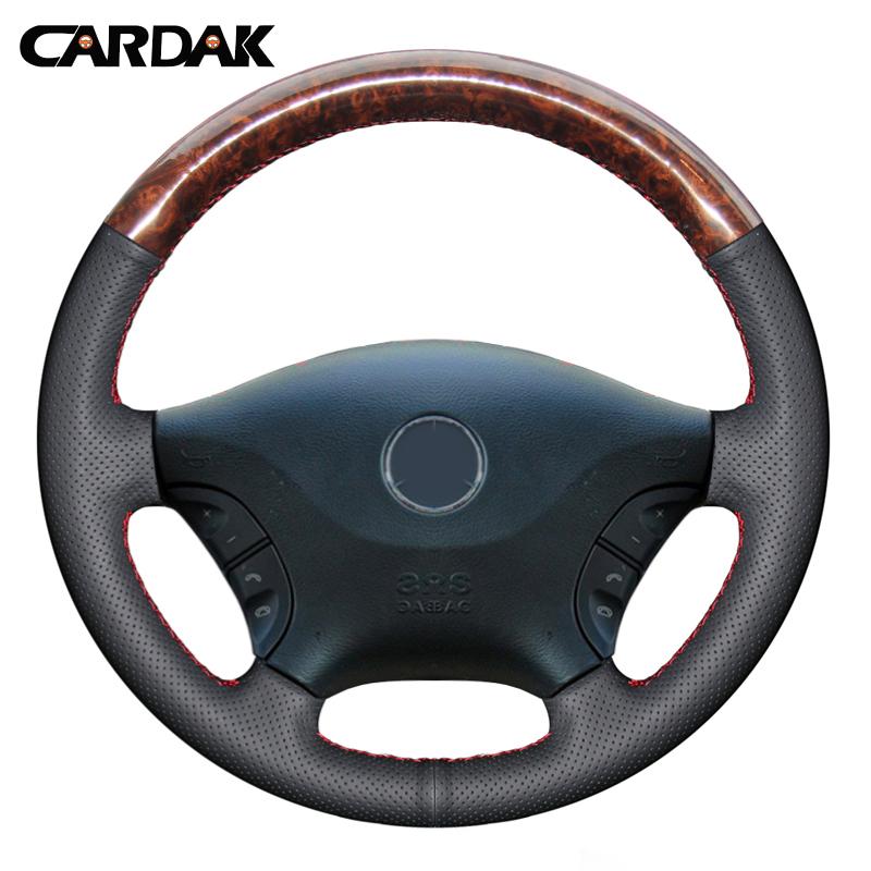 CARDAK DIY, piele artificială neagră, cusut manual, husă pentru volan de mașină pentru Mercedes Benz Vito 2010-2015 Viano W639 2006-2011