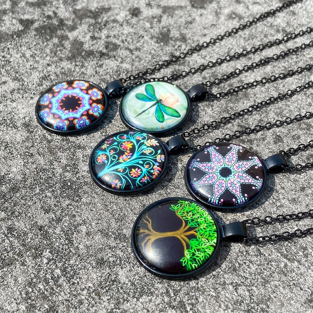 Harajuku Punk Tree Of Life Necklace Female, Retro Niche Time Gem Pendant Necklace