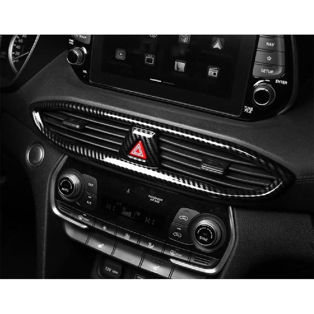 Carbon Fiber Look Center Air Outlet Vent Cover Trim For Hyundai Santa Fe 2019-22