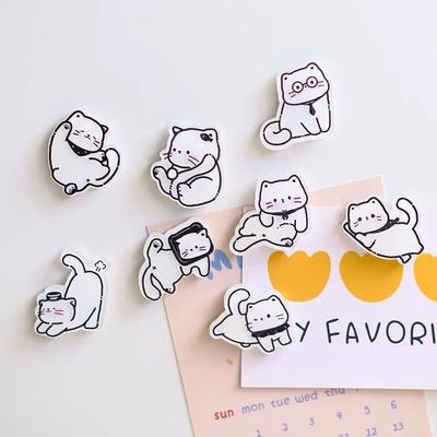 Kreative Katze Kühlschrankmagnete Aufkleber Niedliche Cartoon Acryl Katze Aufkleber Kawaii Tier Schreibwaren DIY Zubehör Dekoration Geschenk