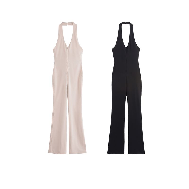 Kaslead New Women Clothes Western Style Fashion Simple Slimming Horn Jumpsuit 3641352