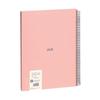 Cahier - A4 - Spirales - Petits carreaux - 80 feuilles - Couverture rigide - Rose