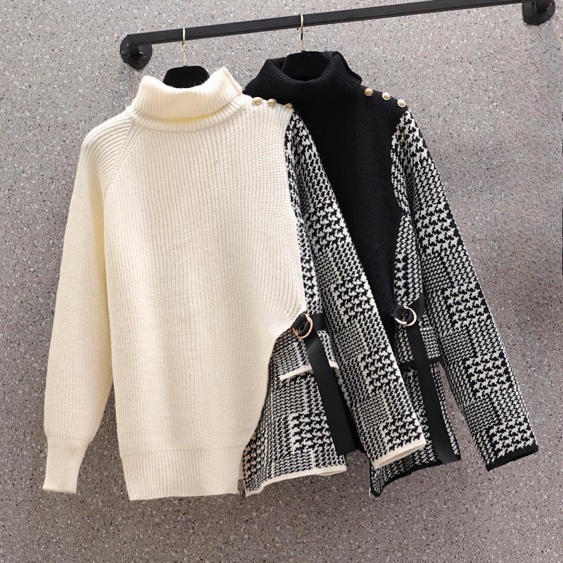 Autumn Winter New Women Fashion Casual Big Plus Size Vintage Loose Long Sleeve Knitted Sweater Top M-4XL