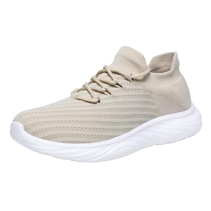 

Yuxing men s breathable sports shoes elastic ankle design sole light and comfortable jogging leisure 42 бежевий