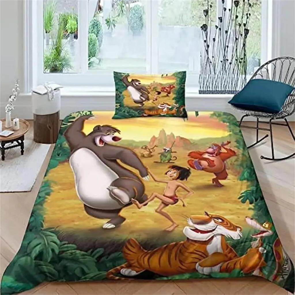 Copripiumino Federa Set Biancheria da Letto Animale della Giungla Stampa 3D Ragazzo Adulto Ragazzo Ragazza Decorazione Camera da Letto Bambini Singolo Matrimoniale