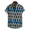 Spring and Summer Men's Beach Shirt Hawaiian Short Sleeve Flower Shirt Men's