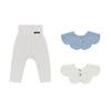 Soft Modal High Waist Leggings 1P Bib 2P Blue 18M [Konny] + J-set (Blue Dot, Blue, Dot)