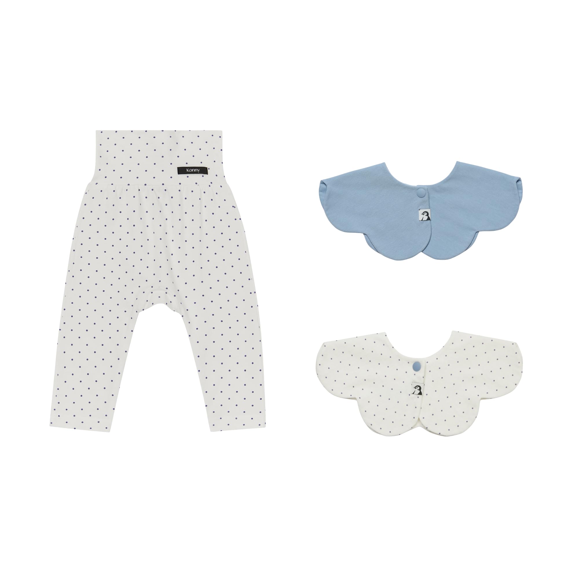 

Мягкие модальные леггинсы с высокой талией 1 шт. слюнявчик 2 шт. синие 18 мес. [Konny] + J-set (Синяя точка, Синий, Точка)