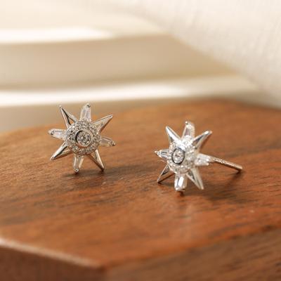 Eight-pointed Star Diamond Stud Earrings for Women  Fashionable  Versatile and Exquisite Earrings for Besties and Girlfriends As Gifts