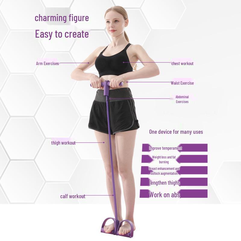 Four-Tube Sit-Up Assist Foot Pedal Resistance Band
