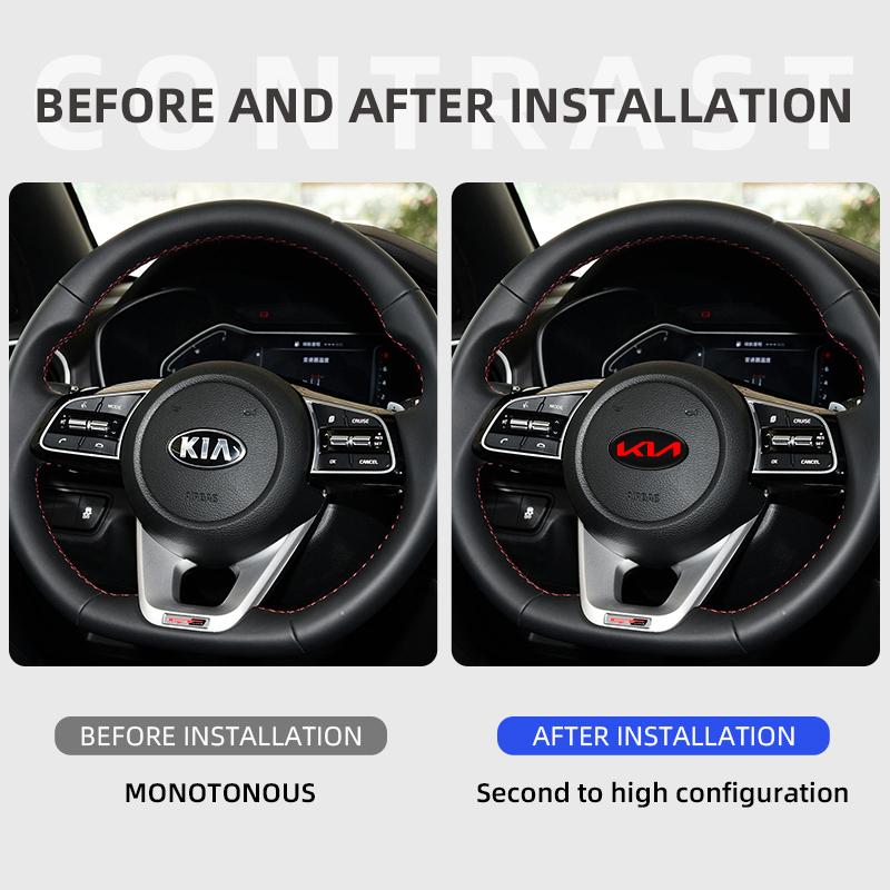 QDIM8 1PCS Car Steering Wheel Center Sticker For Kia K2 K3 K5 Rio Soul Sportage Car Interior Stickers Decoration Accessories