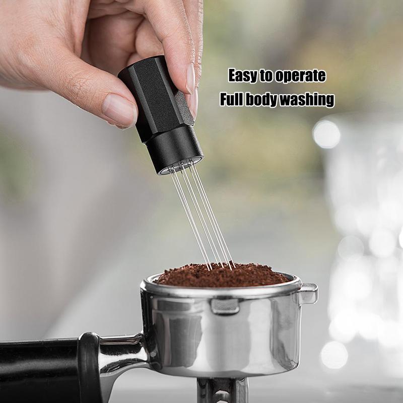 Stainless Steel Italian Espresso Wdt Tool With Magnet, 8-Needle Powder Dispersion Stirrer, Filter Cup, Coffee Pot Accessories