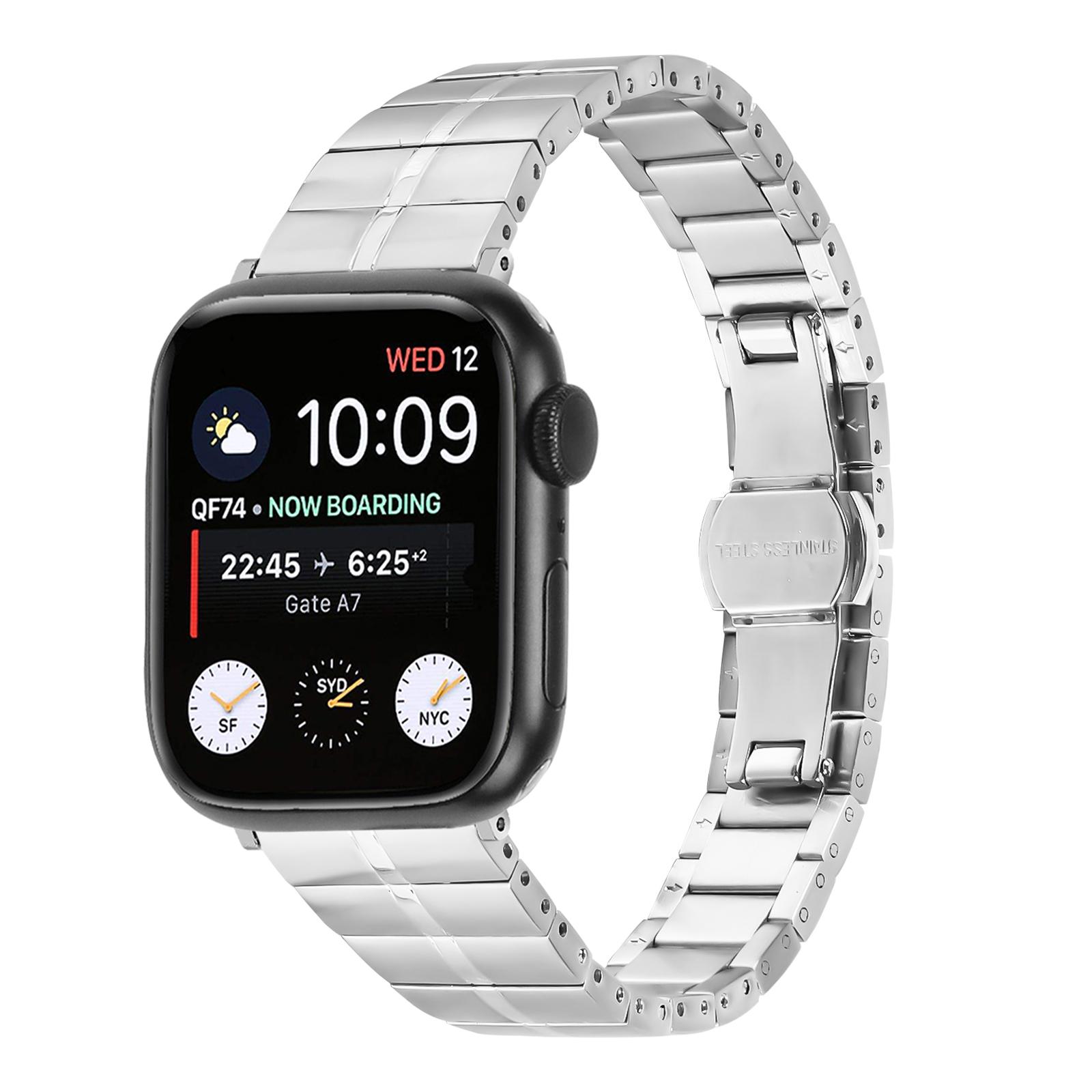 

For Apple Watch Series 10 42mm/9 8 7 41mm/SE (2023) SE (2022) SE 6 5 4 40mm/3 2 1 38mm Stainless Steel Smartwatch Strap Band Silver