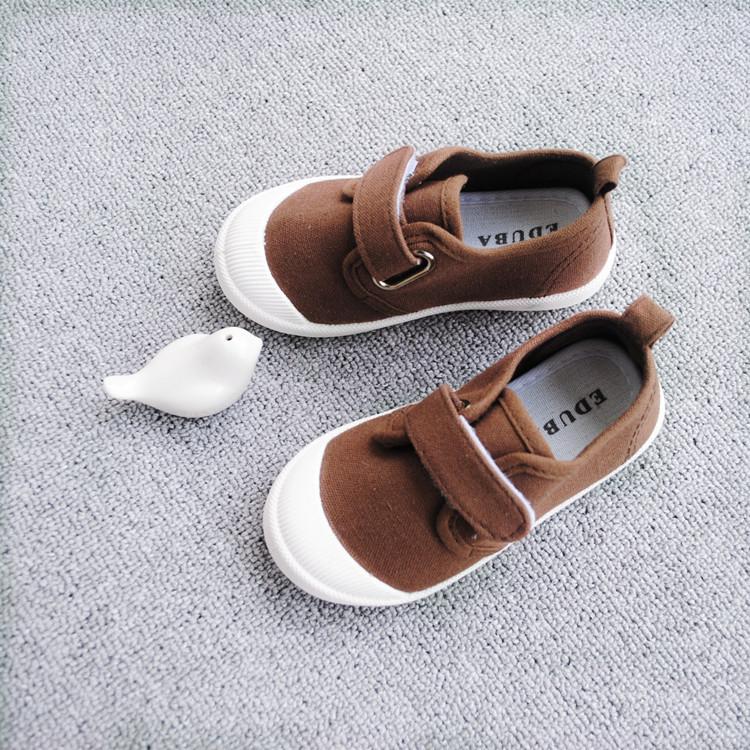 

Весенние и осенние мужские и женские парусиновые туфли для детей на липучках Classmates Kindergarten Baotou Anti-Kick Indoor Shoes 30