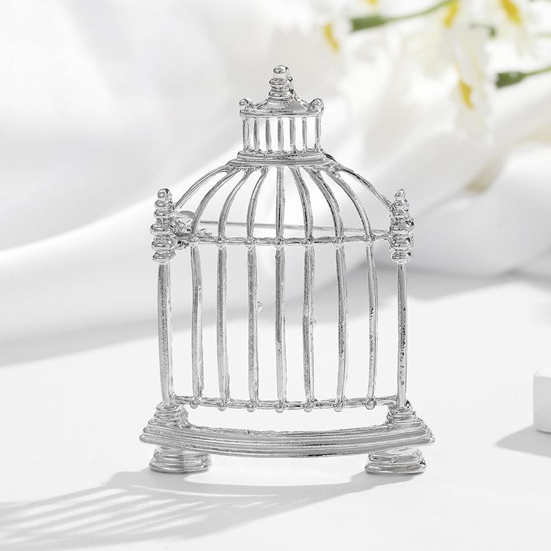 Chic European-American Birdcage Brooch Pin for Women's Daily Wear.