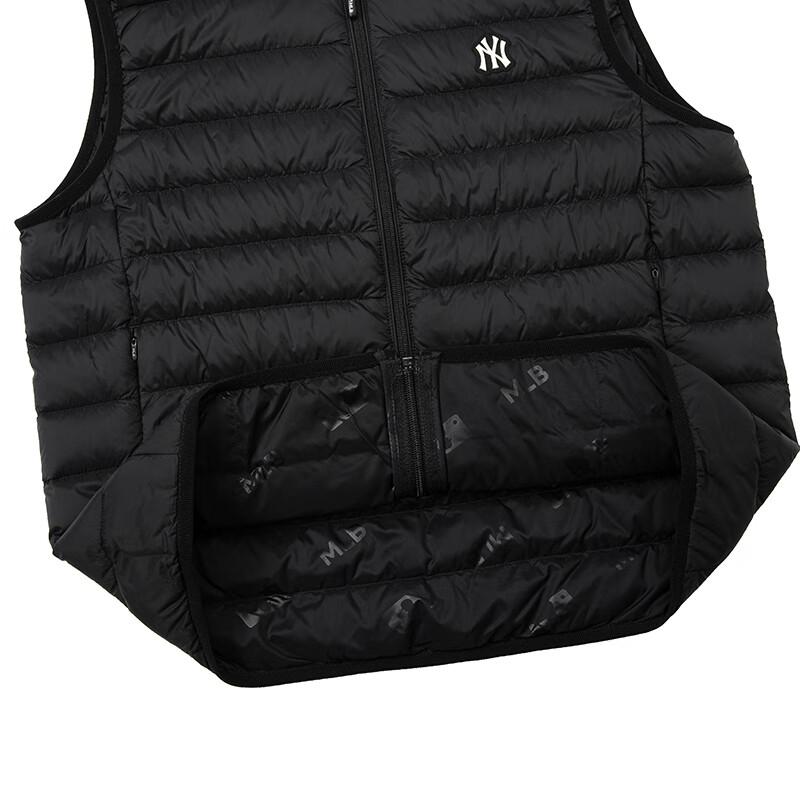 MLB Autunno Inverno 23 New York Yankees Patch Lettere Fantasia Zip Caldo Piumino d'Oca Gilet Unisex Nero 3ADVB0426-50BKS