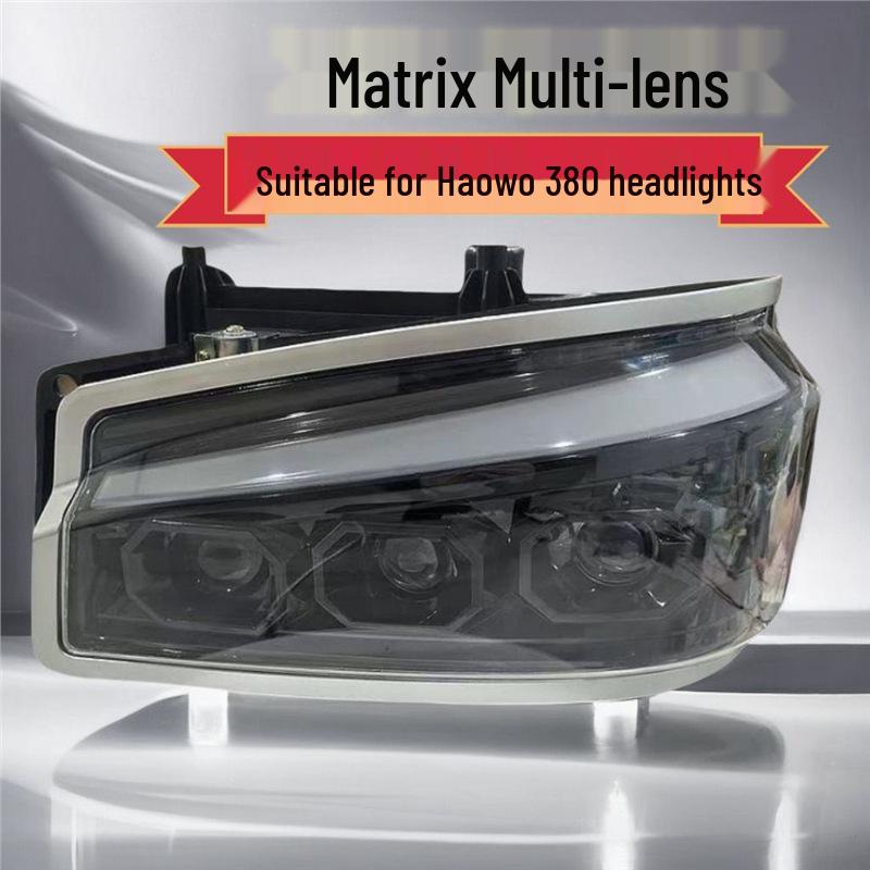 Sinotruk Howo Headlight: LED Modification for 380 and 336 Models with Double Lens Matrix LED Right