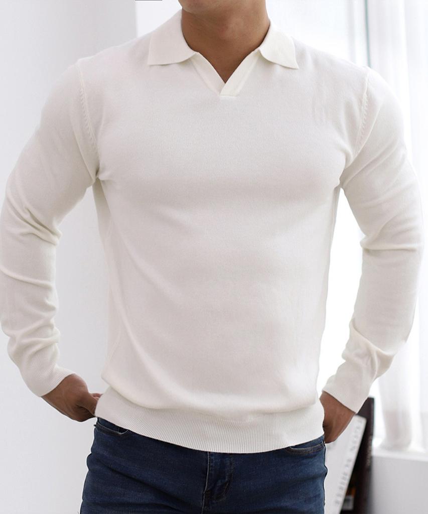 Bestfit Soft Muscle Fit Open Collar Neck Long Sleeve Knit (Type B)